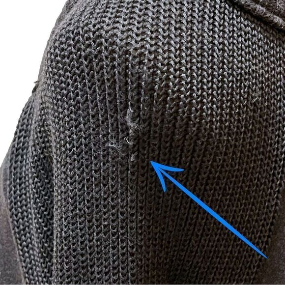 Yipon Yichu Yiponyichu A-Line Button Front Knit Collar Sleeves Swing Coat - Picture 16 of 16